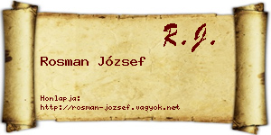 Rosman József névjegykártya